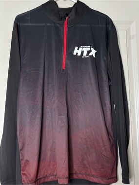 NFL Majestic Black to Red Gradient Half-Zip Performance Jacket